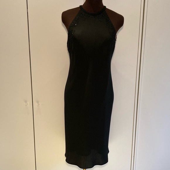 Jones New York Elegant Black beaded Sleeveless Dress 12 - Picture 1 of 16